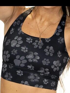 Constanly Varied Gear Bra - Black Paw Print(XL)Longline Bra | Paws Off | Shadow